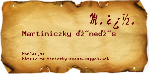 Martiniczky Éneás névjegykártya